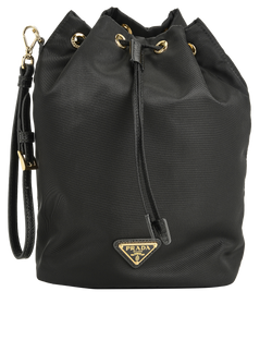 Prada Re-Nylon Pouch, Nylon, Black, 42, DB, 3*